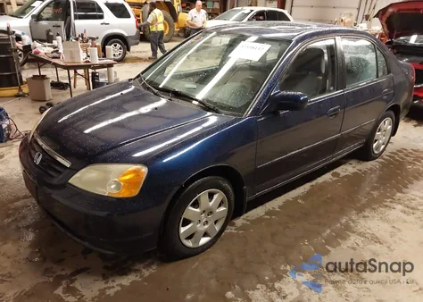 2002 Honda Civic Ex из США, поврежденный, VIN 2HGES26762H573680